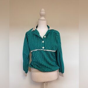 Women's Vintage Teal Polka Dot Top
